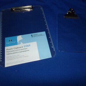New - Clear Acrylic Plastic Clip Boards w/ Metal Clasps - 2 Sizes